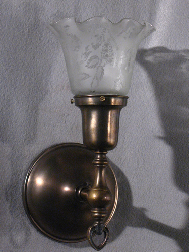 Single Sconce with Transfer Etched Electric Shade